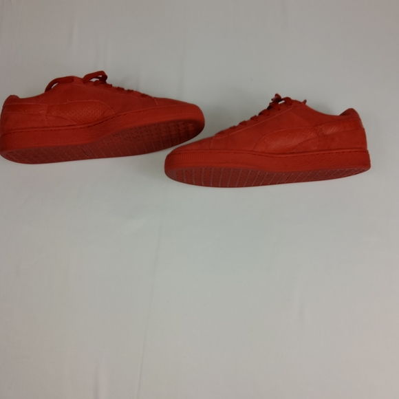 PUMA Suede Mens classic Mono Reptile High-Risk Red-Puma Sliver (8.5)  LowTop EUC - Picture 5 of 10